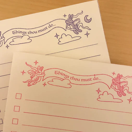 Things Thou Must Do purple notepad