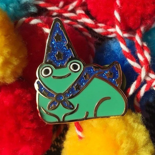 wizard frog enamel pin