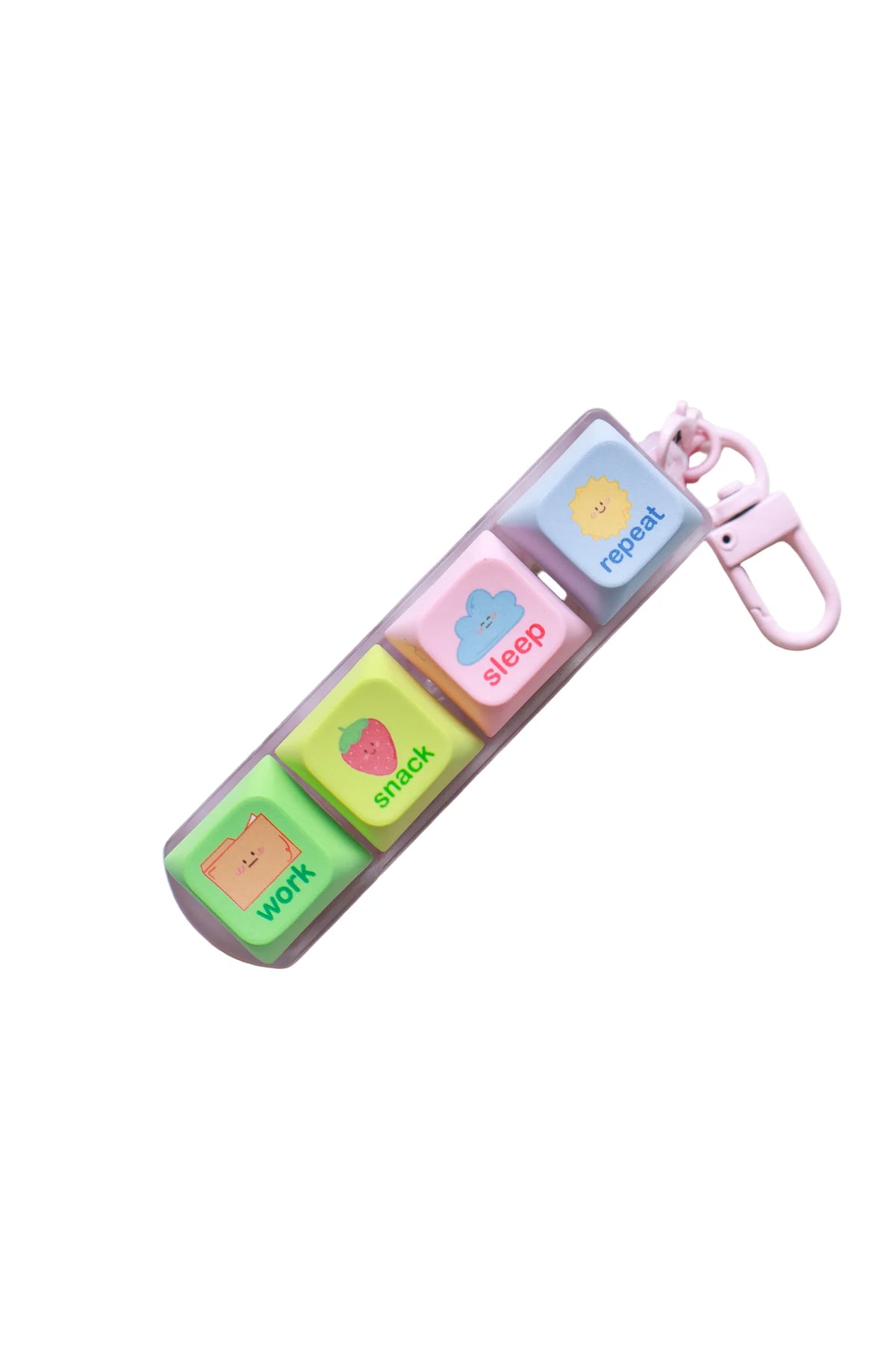 Routine keyboard fidget keychain