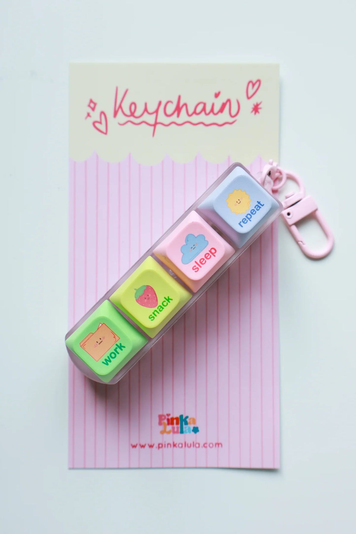 Routine keyboard fidget keychain