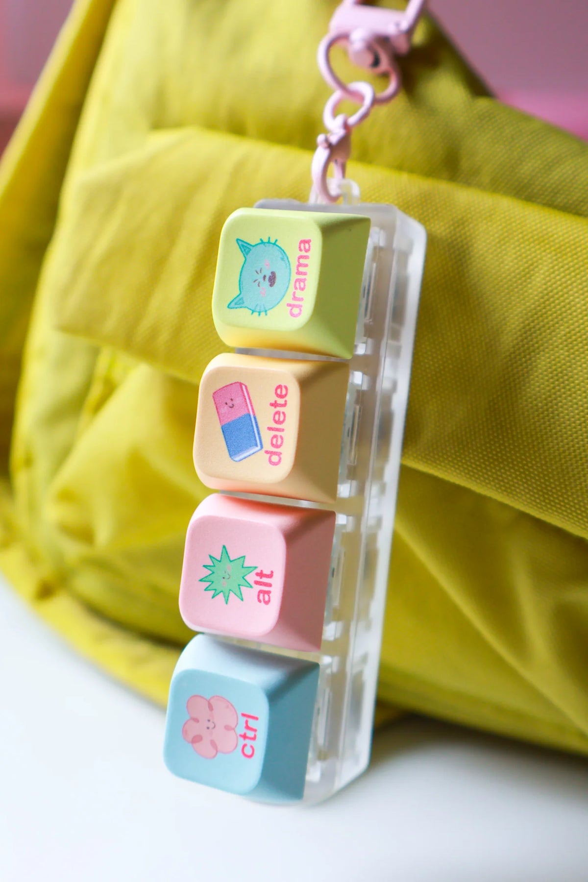 Delete Drama keyboard fidget keychain