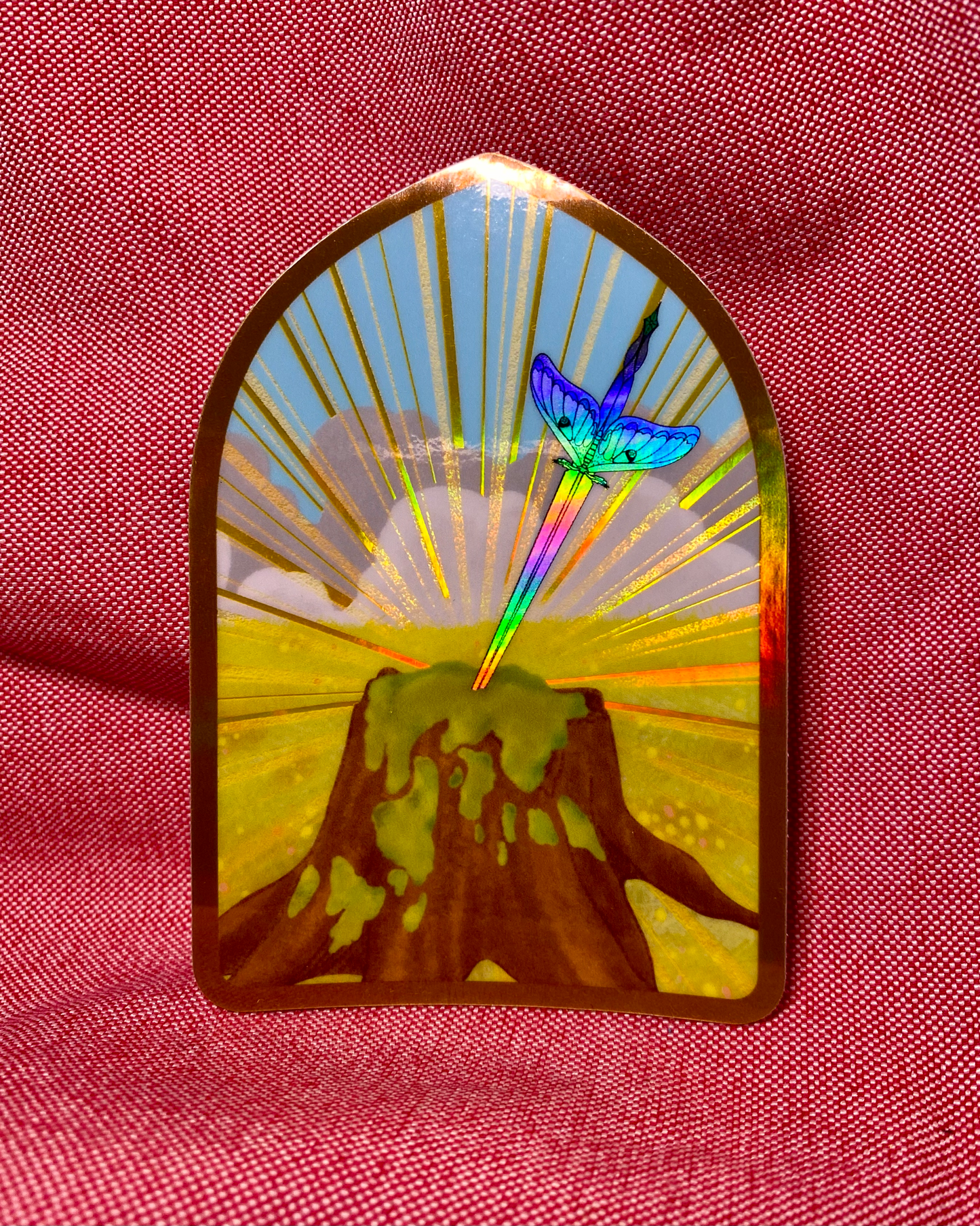 Moth Sword Holographic Sticker