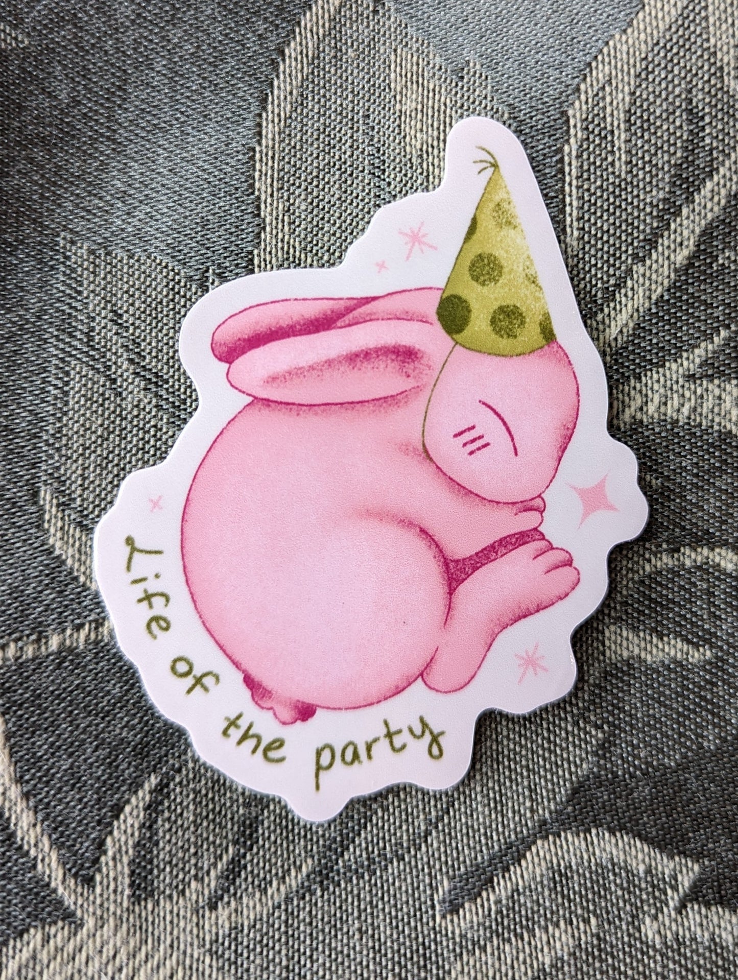 life of the party bunny sticker