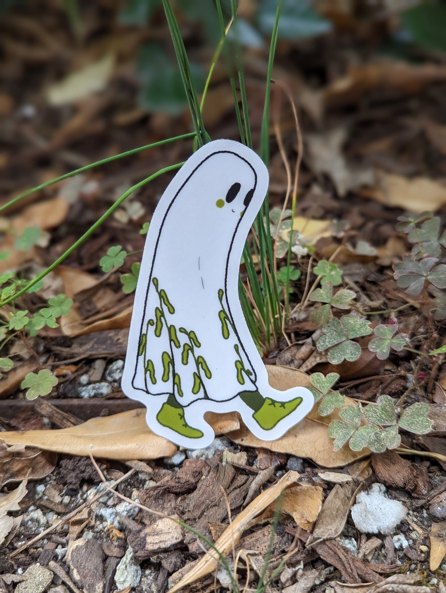 leafy ghost sticker