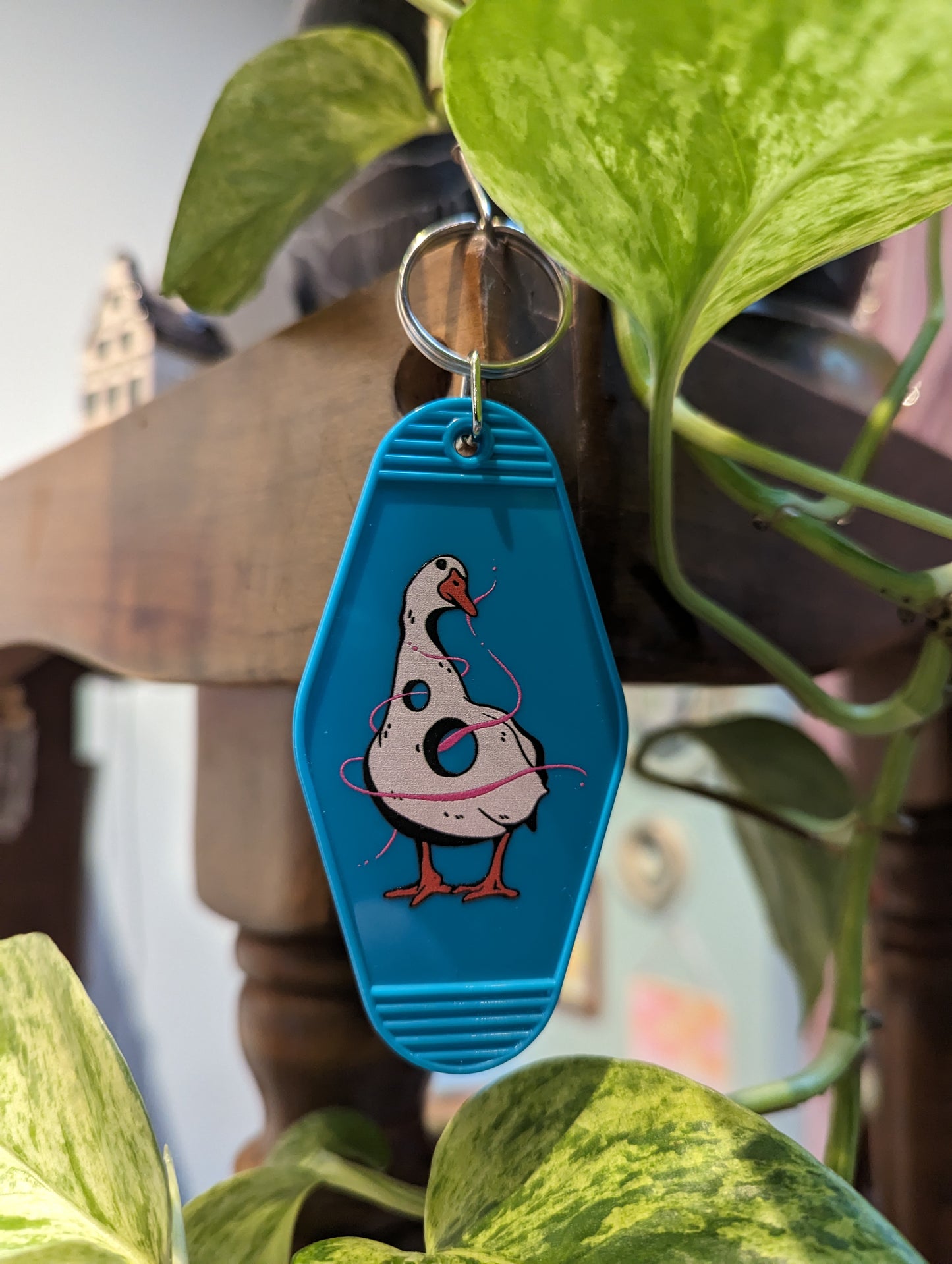 silly goose motel keychain