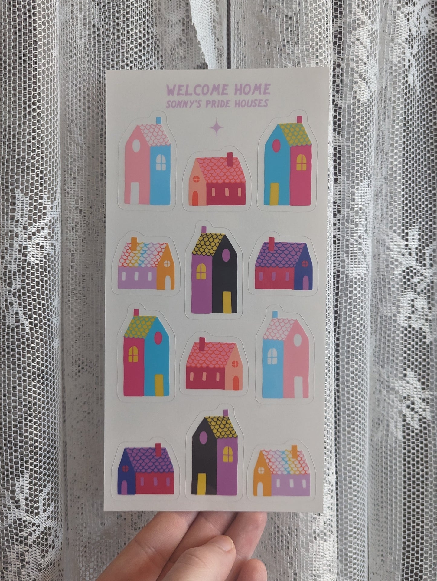 Welcome Home Pride Houses Sticker Sheet
