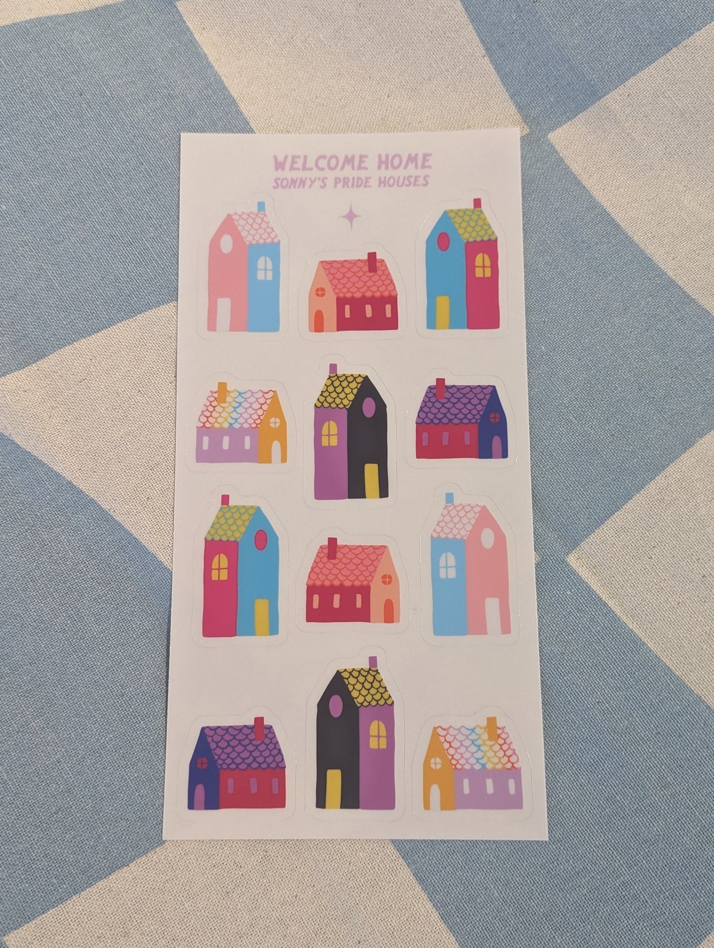 Welcome Home Pride Houses Sticker Sheet