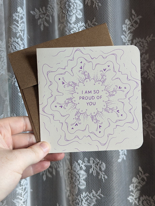 i am so proud of you orchid risograph card