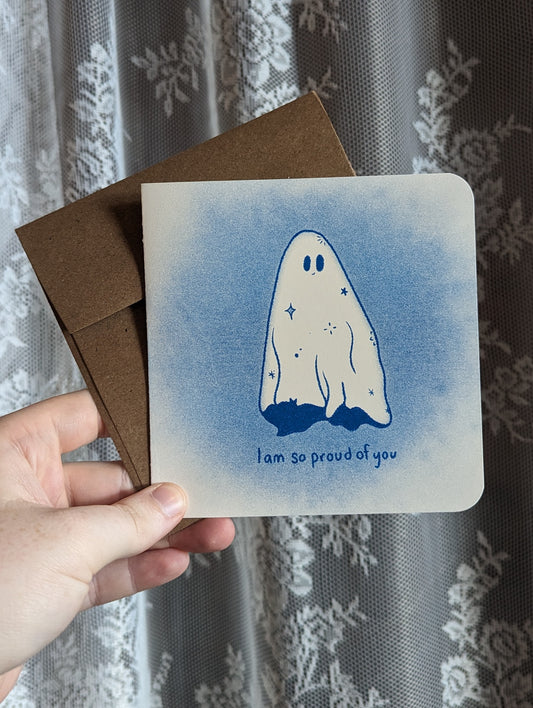 im so proud of you ghost risograph card