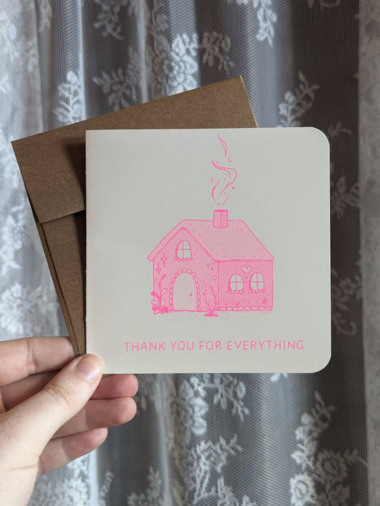 thank you for everything risograph card