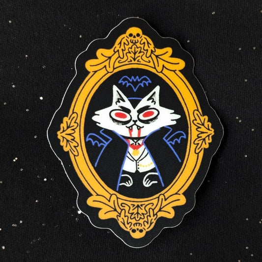 vampire cat glow-in-the-dark sticker