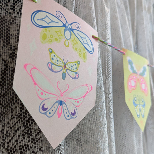 LIMITED EDITION Risograph Butterfly Garland