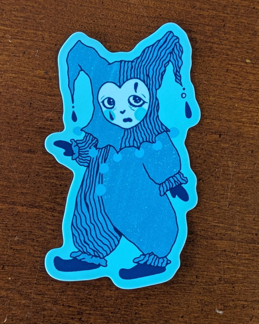 cry baby blues jester sticker
