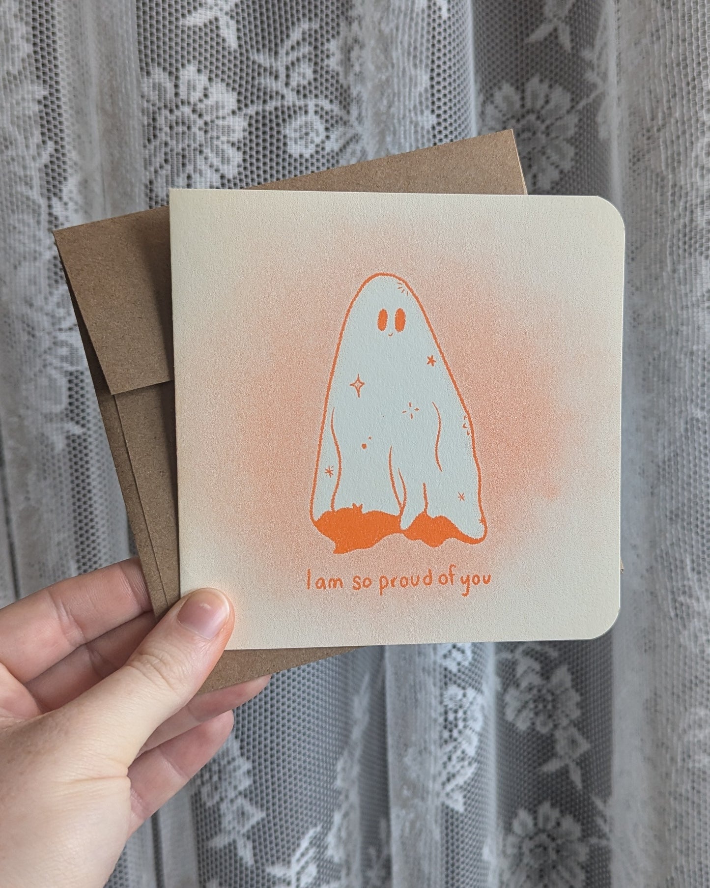im so proud of you ghost risograph card