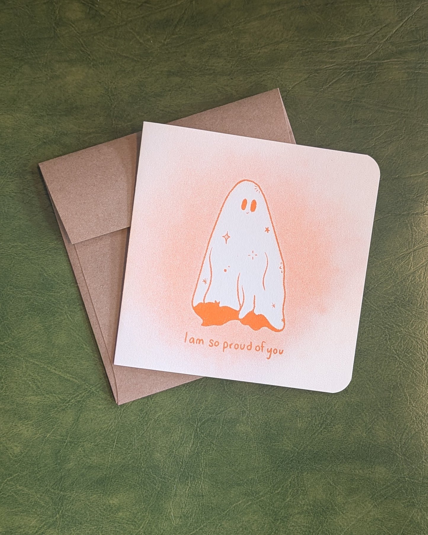 im so proud of you ghost risograph card
