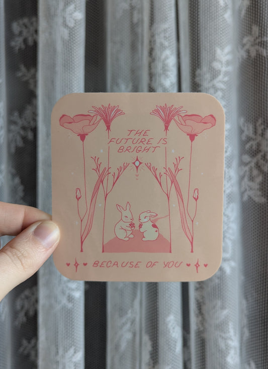 the future is bright jumbo bunny sticker