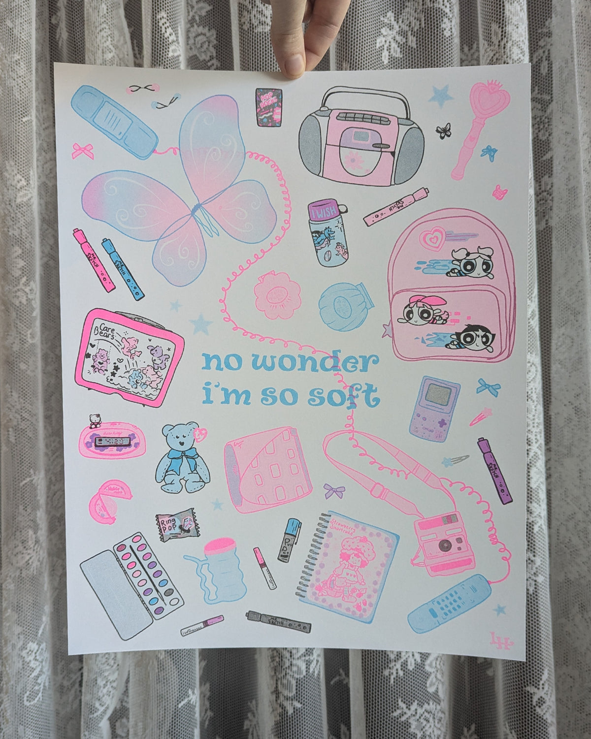 90's wonder risograph print