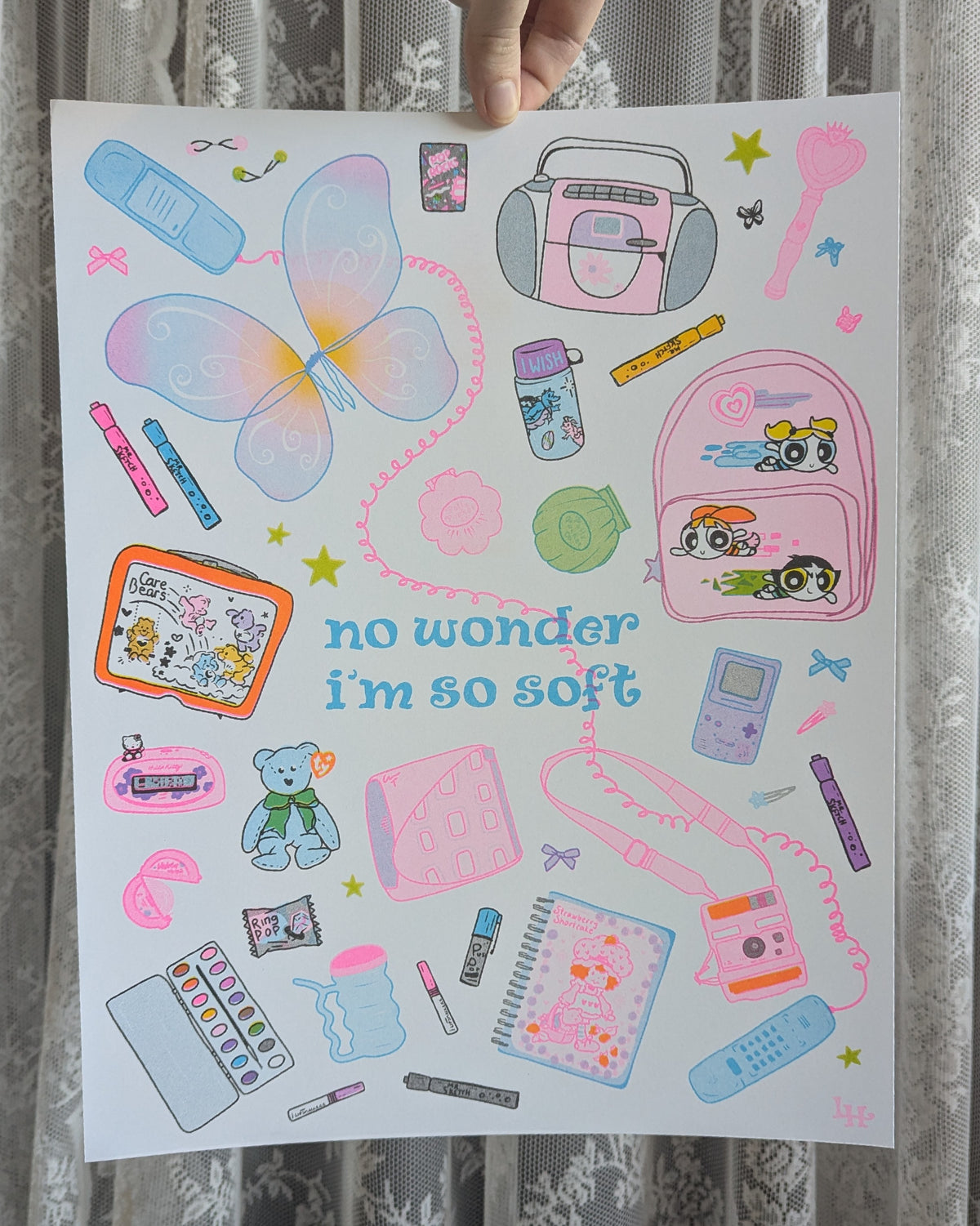 90's wonder risograph print