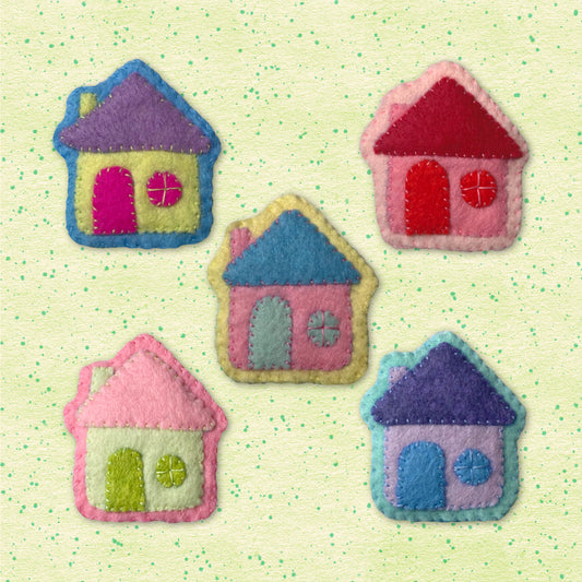Hand-Stitched Happy Home Pins