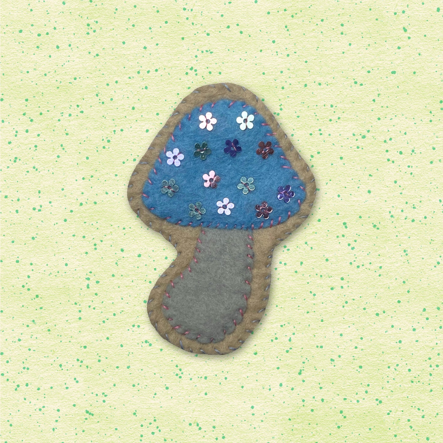 Hand-Stitched Mushroom Pins