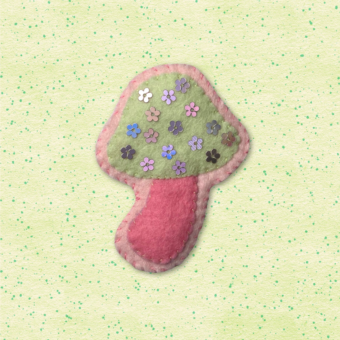 Hand-Stitched Mushroom Pins