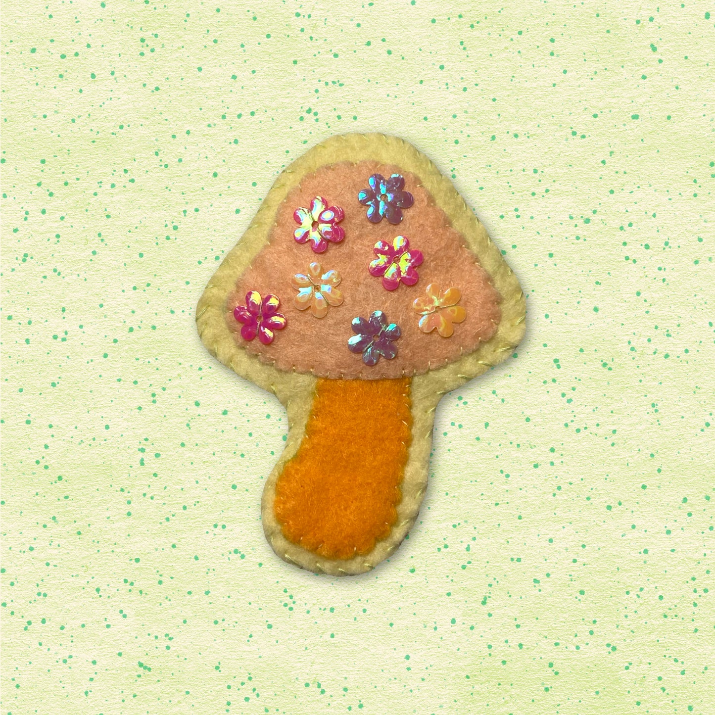 Hand-Stitched Mushroom Pins