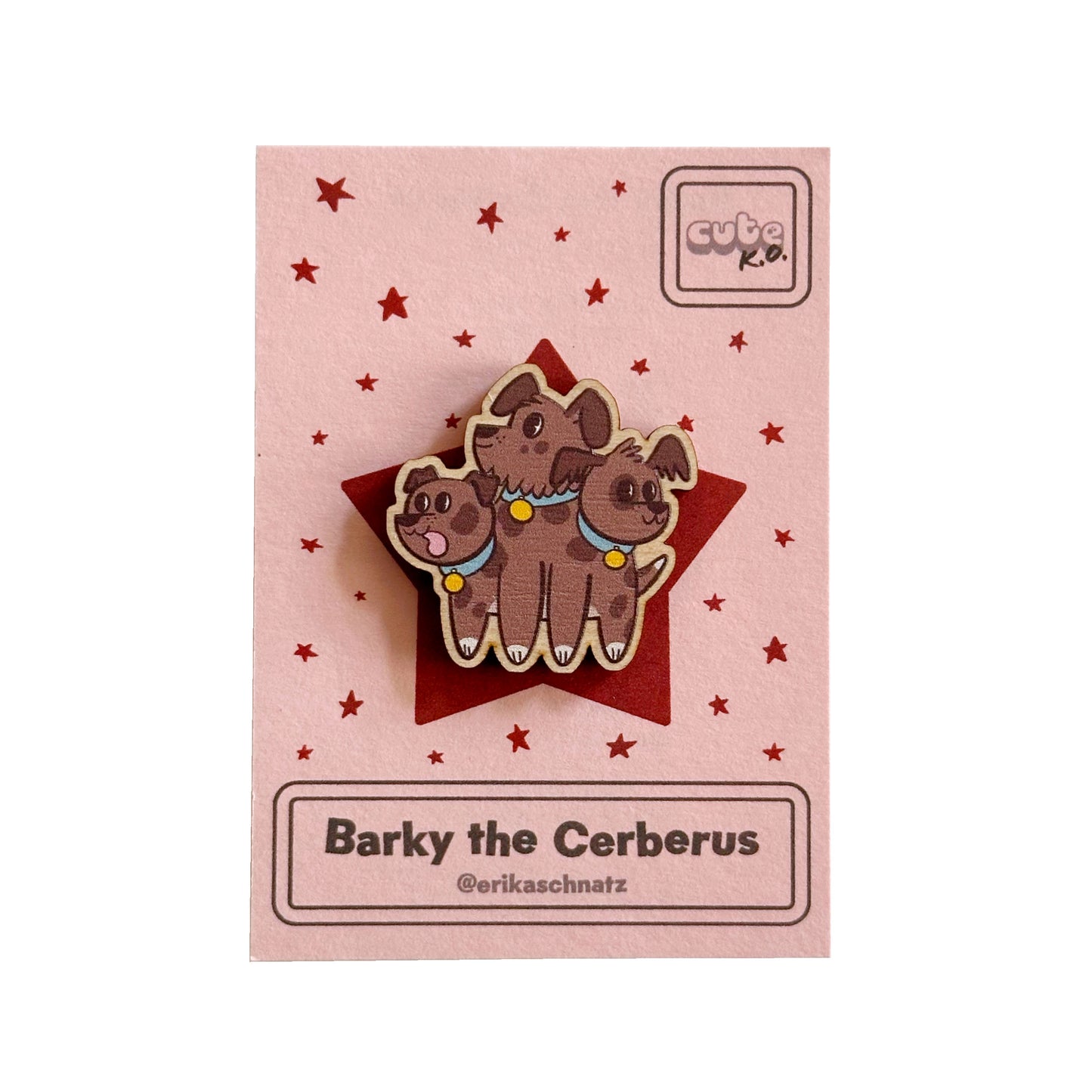 Barky the Cerberus Wooden Pin
