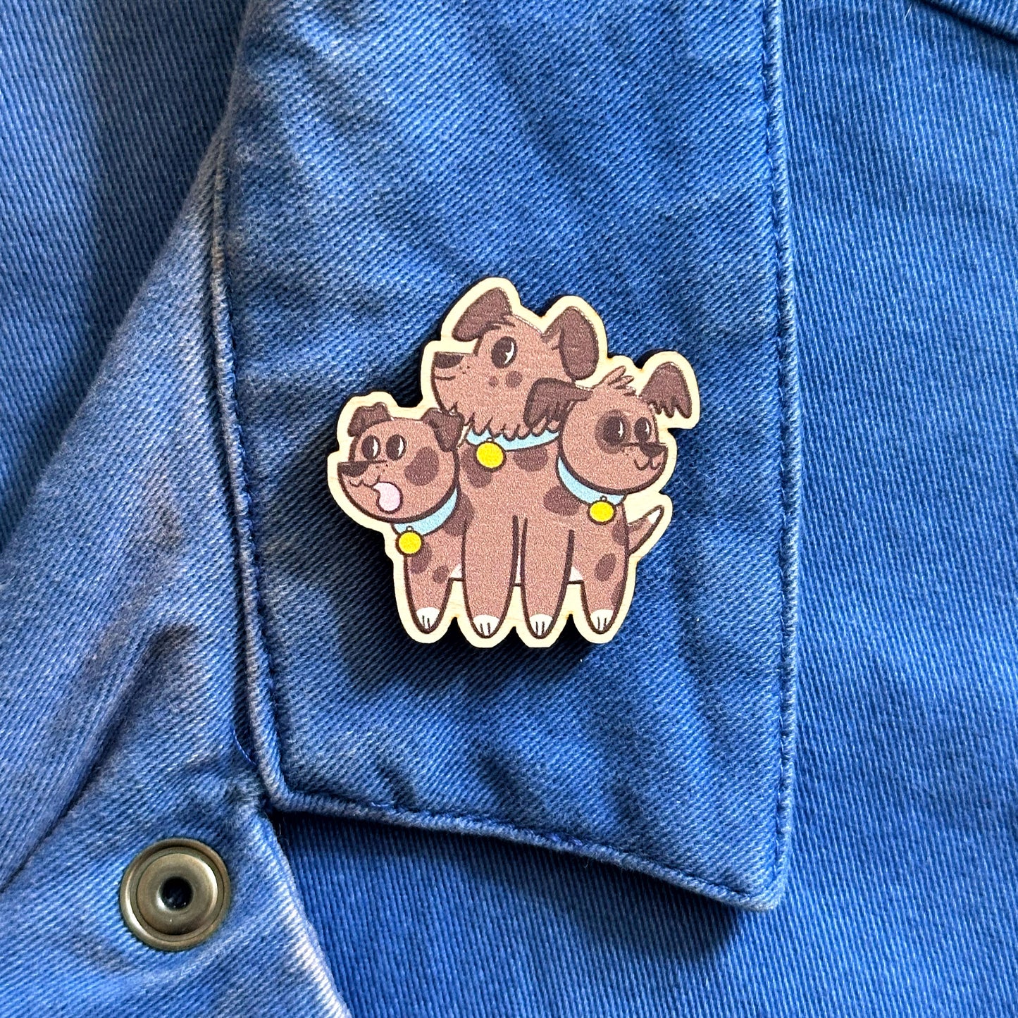 Barky the Cerberus Wooden Pin