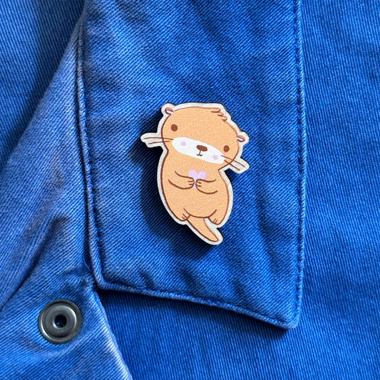 Floaty Otter Wooden Pin