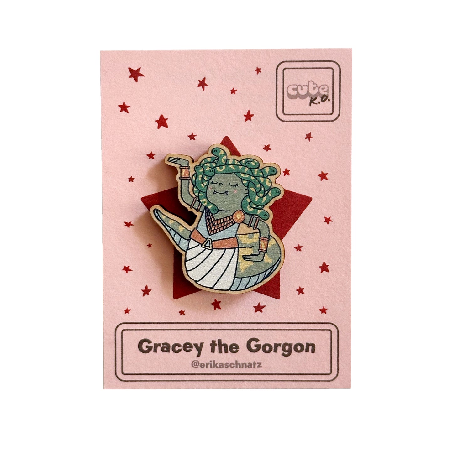 Gracey the Gorgon Wooden Pin