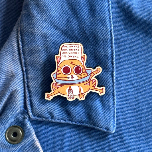 Kitty Minkins Wooden Pin