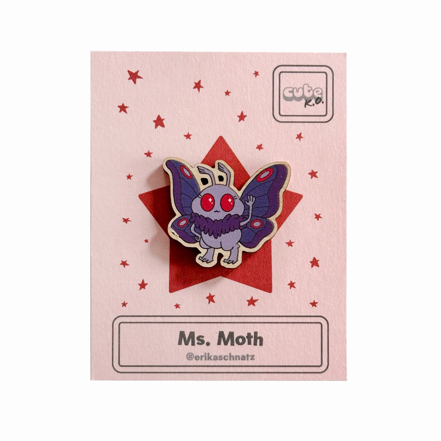 Ms. Moth Wooden Pin