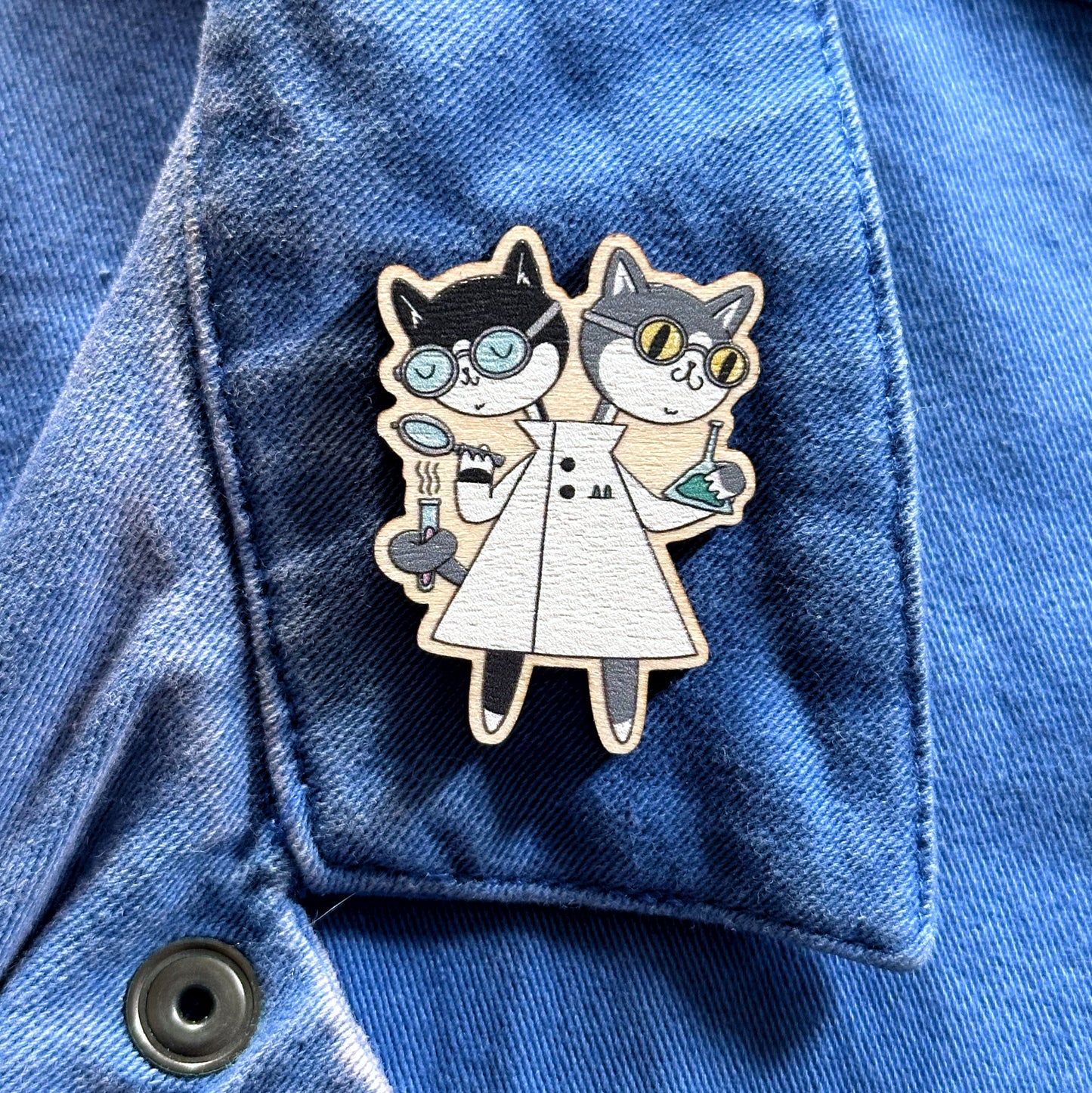 Professor Meows Wooden Pin