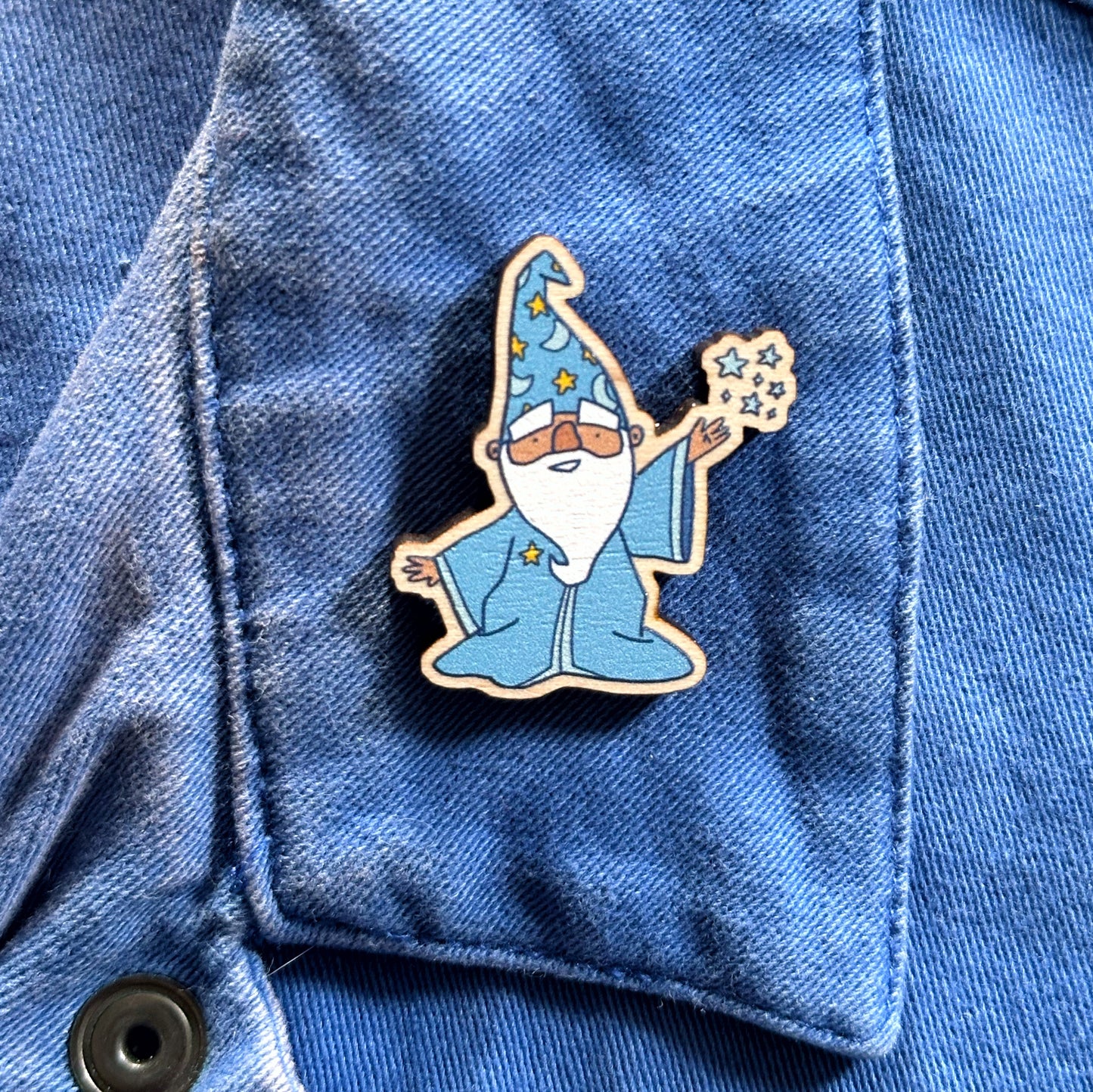 Smol Wizard Wooden Pin
