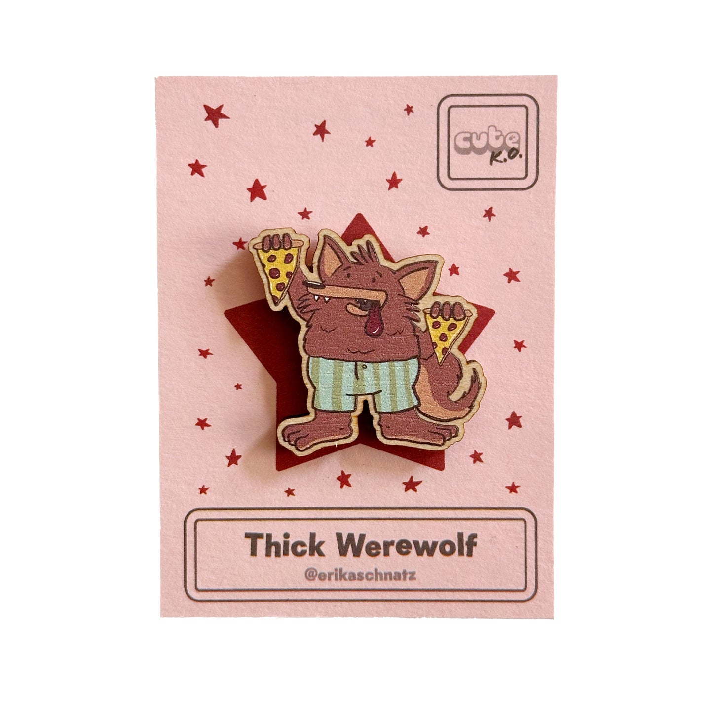 Thick Werewolf Wooden Pin