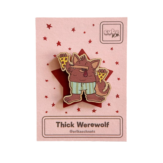 Thick Werewolf Wooden Pin