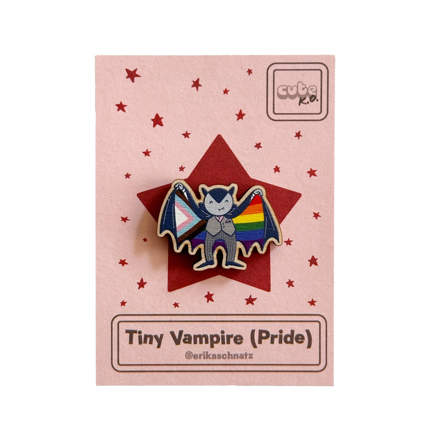 Tiny Vampire Pride Wooden Pin