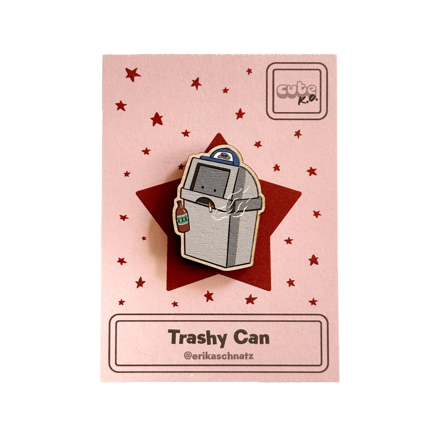 Trashy Can Wooden Pin