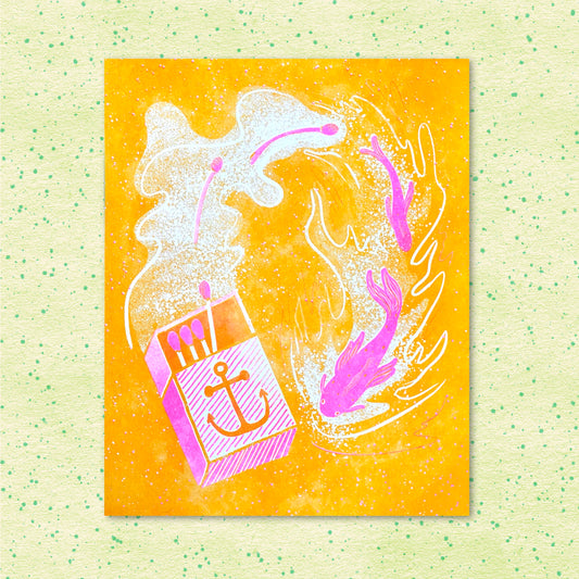 Fish Stix riso print