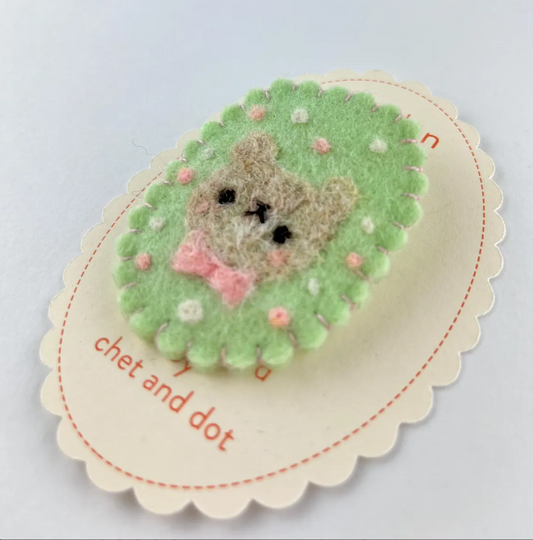 Pastel Bear Woolen Brooch