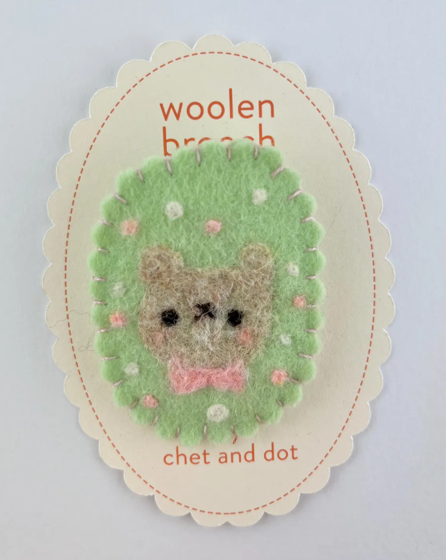 Pastel Bear Woolen Brooch