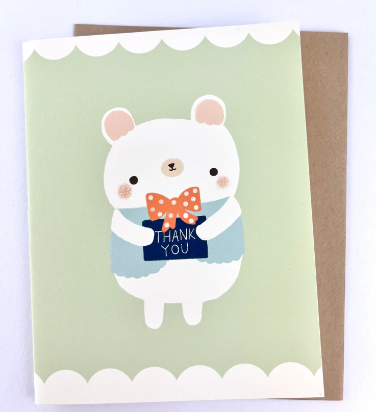 Little Bear Thank You Greeting Card