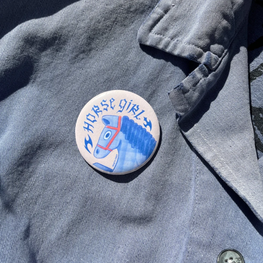 Horse Girl Button