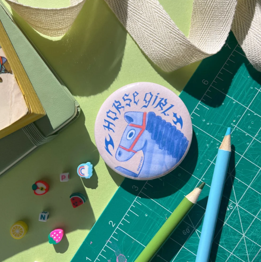 Horse Girl Button