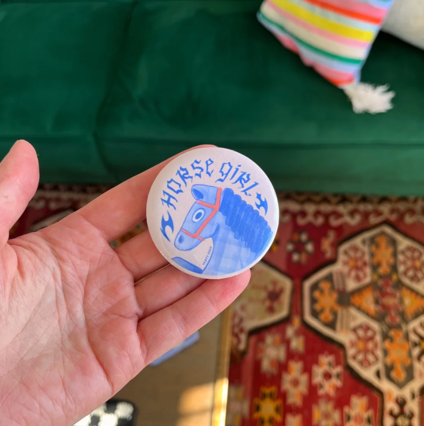 Horse Girl Button