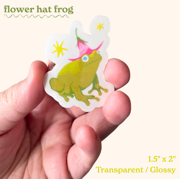 flower hat frog sticker