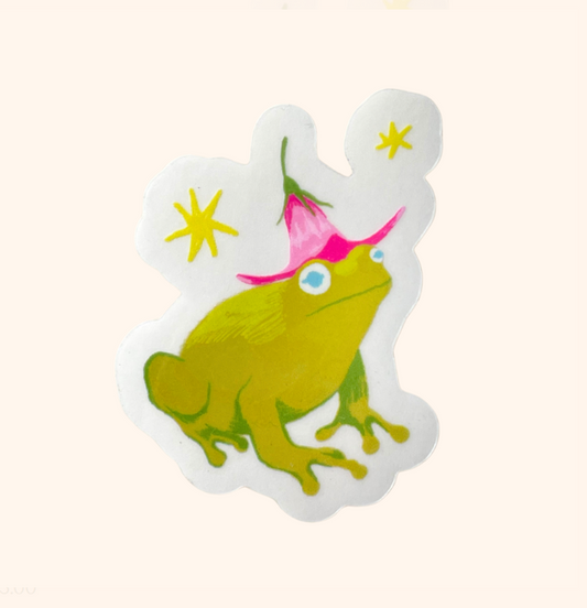flower hat frog sticker