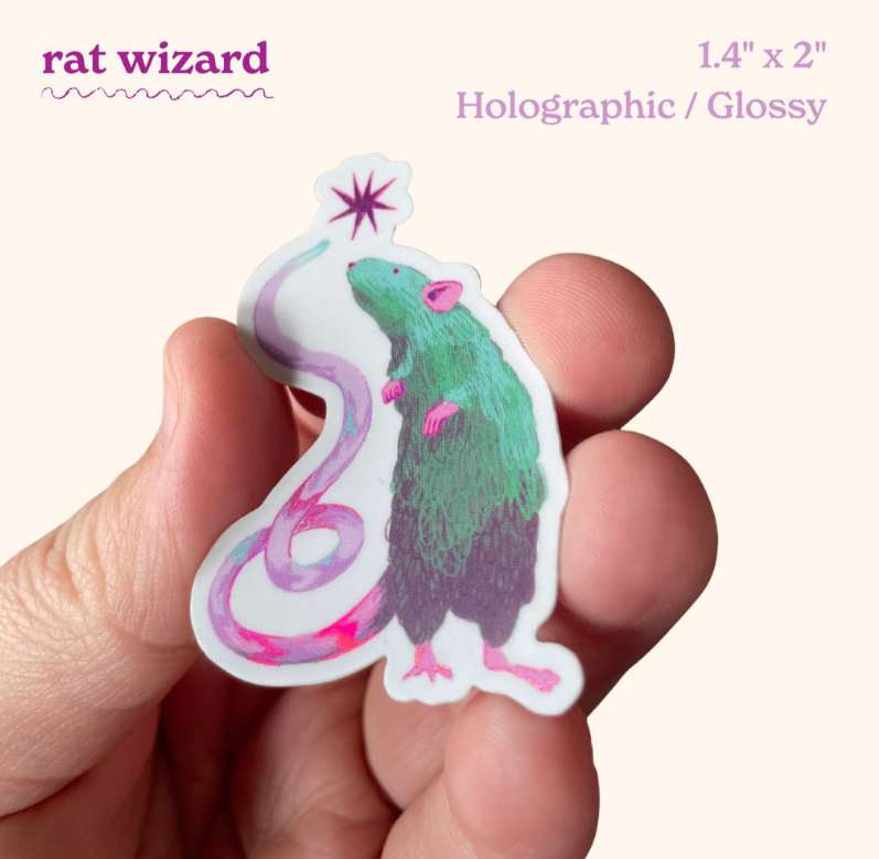 rat wizard sticker