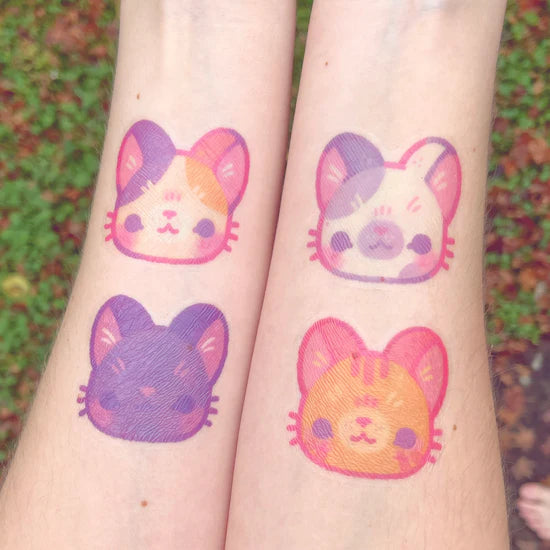 Cute Cat Temporary Tattoos