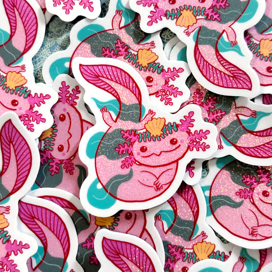 Roxie the Axolotl Sparkle Sticker